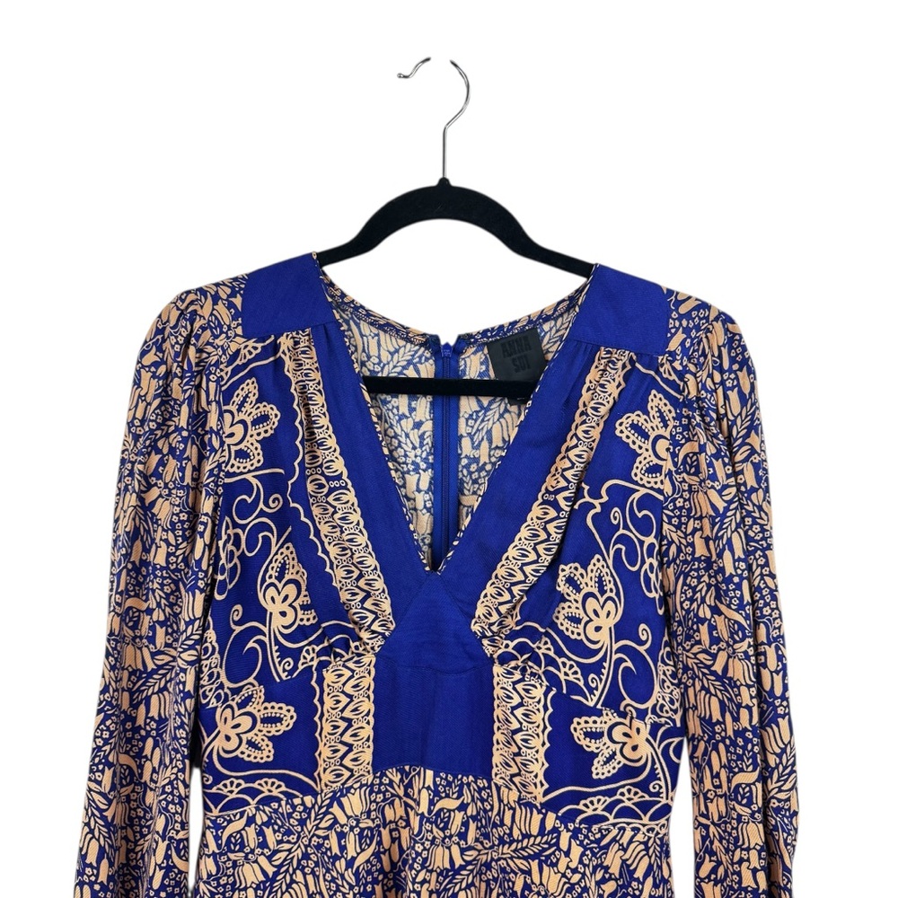 Anna Sui Bohemian Paisley Patterned Mini Dress Sz. 6 - Picture 5 of 10